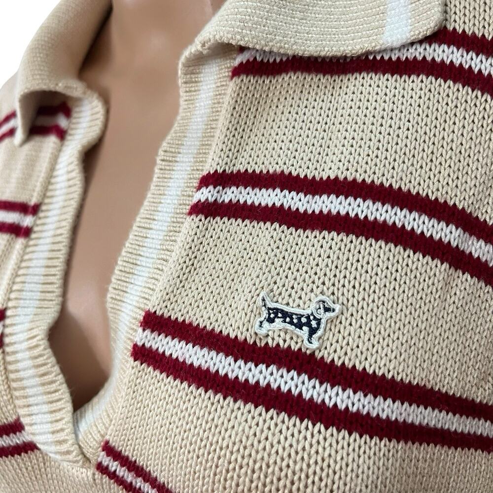 PINK Victorias Secret Striped Polo Sweater XS Collared Cropped Academia Preppy - Picture 2 of 8